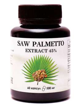 Saw Palmetto Extract (ягоды пальмы сереноа) – EXTRACT 45%. 60 капсул 500 мг